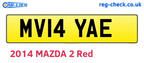 MV14YAE are the vehicle registration plates.