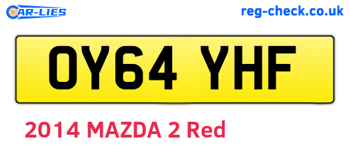 OY64YHF are the vehicle registration plates.