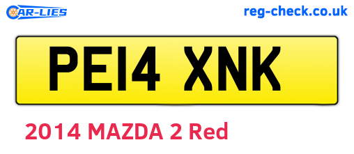 PE14XNK are the vehicle registration plates.