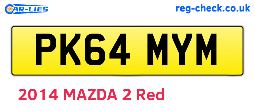 PK64MYM are the vehicle registration plates.