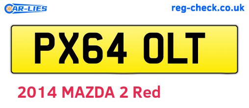 PX64OLT are the vehicle registration plates.