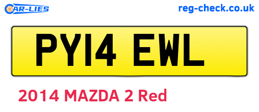 PY14EWL are the vehicle registration plates.