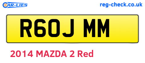R60JMM are the vehicle registration plates.