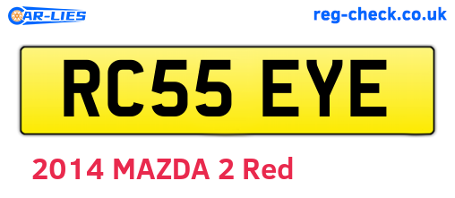 RC55EYE are the vehicle registration plates.