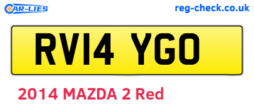 RV14YGO are the vehicle registration plates.