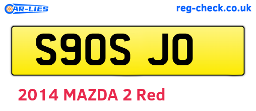 S90SJO are the vehicle registration plates.