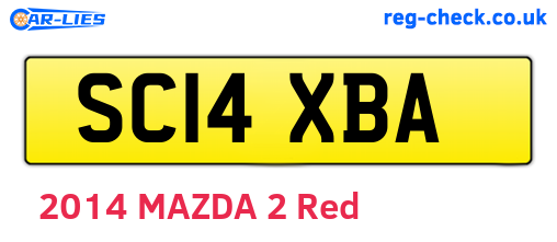 SC14XBA are the vehicle registration plates.
