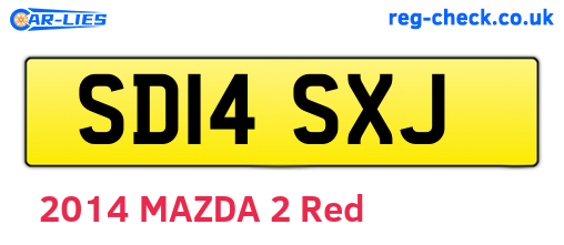 SD14SXJ are the vehicle registration plates.