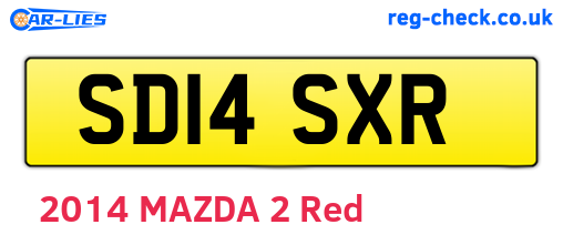 SD14SXR are the vehicle registration plates.