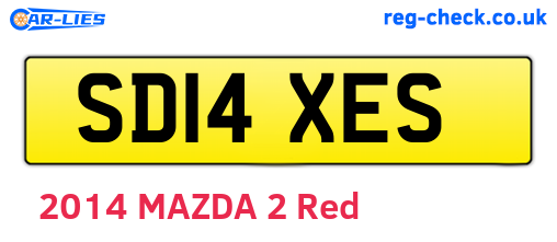 SD14XES are the vehicle registration plates.