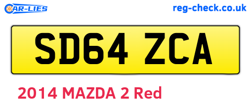 SD64ZCA are the vehicle registration plates.