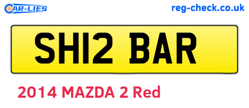 SH12BAR are the vehicle registration plates.