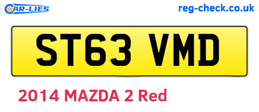 ST63VMD are the vehicle registration plates.
