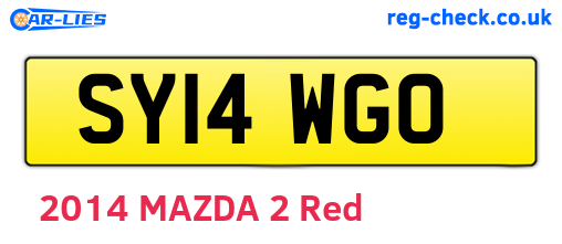 SY14WGO are the vehicle registration plates.