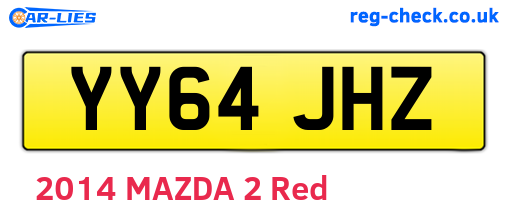YY64JHZ are the vehicle registration plates.