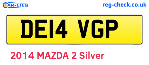 DE14VGP are the vehicle registration plates.