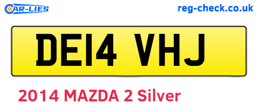 DE14VHJ are the vehicle registration plates.
