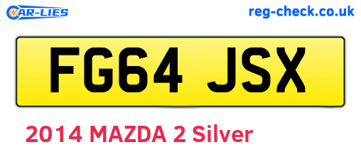 FG64JSX are the vehicle registration plates.