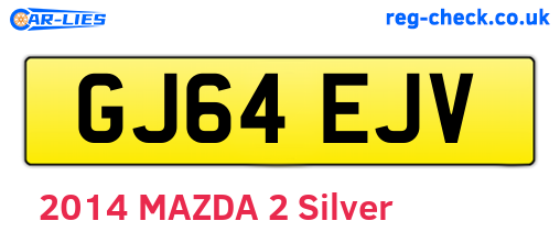 GJ64EJV are the vehicle registration plates.