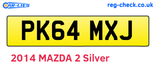PK64MXJ are the vehicle registration plates.