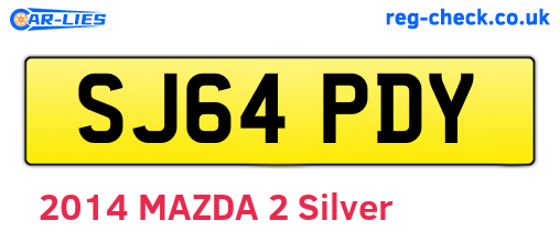 SJ64PDY are the vehicle registration plates.