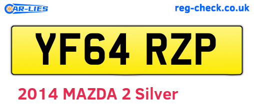 YF64RZP are the vehicle registration plates.