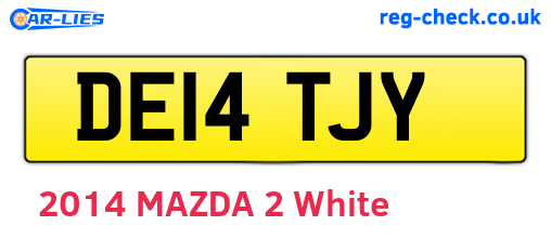 DE14TJY are the vehicle registration plates.