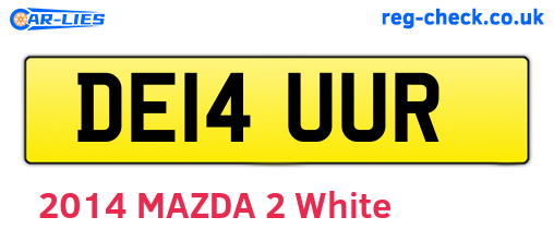 DE14UUR are the vehicle registration plates.