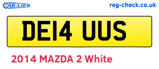 DE14UUS are the vehicle registration plates.