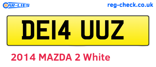 DE14UUZ are the vehicle registration plates.