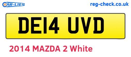 DE14UVD are the vehicle registration plates.