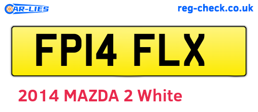 FP14FLX are the vehicle registration plates.