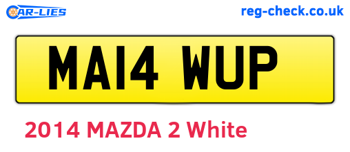 MA14WUP are the vehicle registration plates.