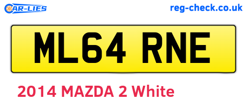ML64RNE are the vehicle registration plates.