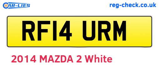 RF14URM are the vehicle registration plates.