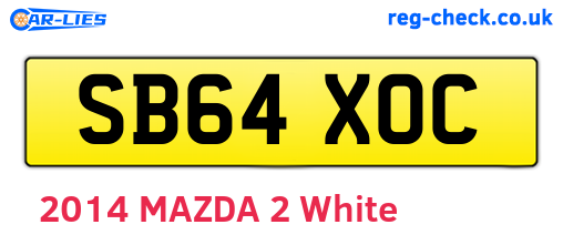 SB64XOC are the vehicle registration plates.