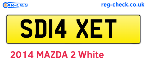 SD14XET are the vehicle registration plates.