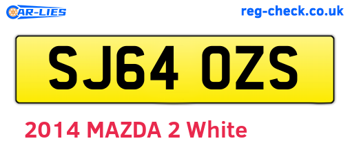 SJ64OZS are the vehicle registration plates.