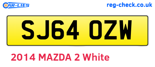 SJ64OZW are the vehicle registration plates.