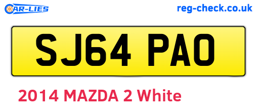 SJ64PAO are the vehicle registration plates.