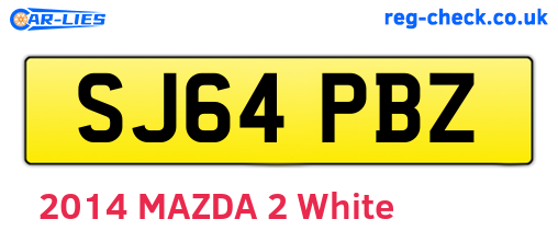 SJ64PBZ are the vehicle registration plates.