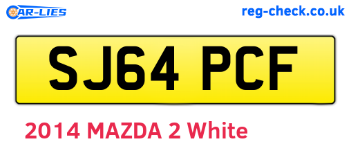 SJ64PCF are the vehicle registration plates.