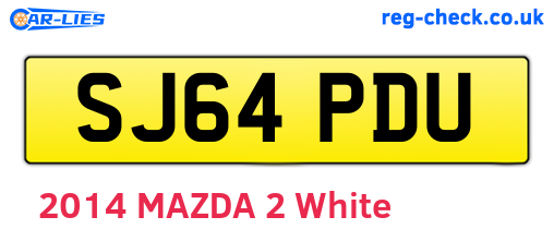 SJ64PDU are the vehicle registration plates.