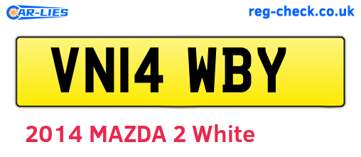 VN14WBY are the vehicle registration plates.