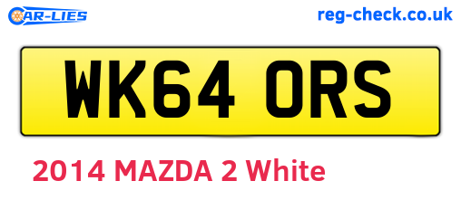 WK64ORS are the vehicle registration plates.