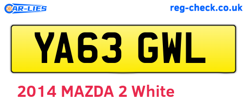 YA63GWL are the vehicle registration plates.