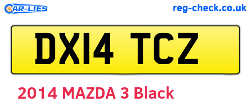 DX14TCZ are the vehicle registration plates.