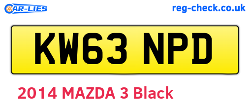 KW63NPD are the vehicle registration plates.