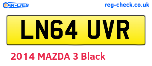LN64UVR are the vehicle registration plates.