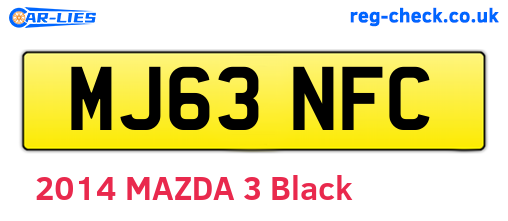 MJ63NFC are the vehicle registration plates.
